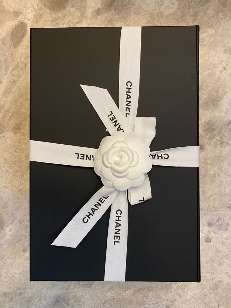 샤넬 보이백 미디움 캐비어 쉐브론 샴페인골드--7