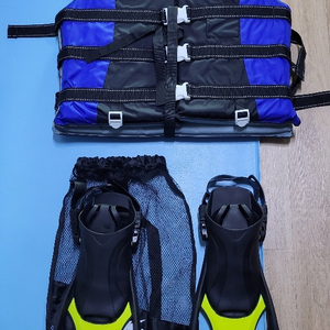 스노클링,구명조끼,오리발 총2인세트 판매합니다.