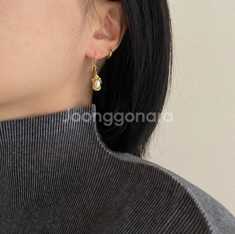 Lebleu melting pearl 골드 진주 귀걸이--1