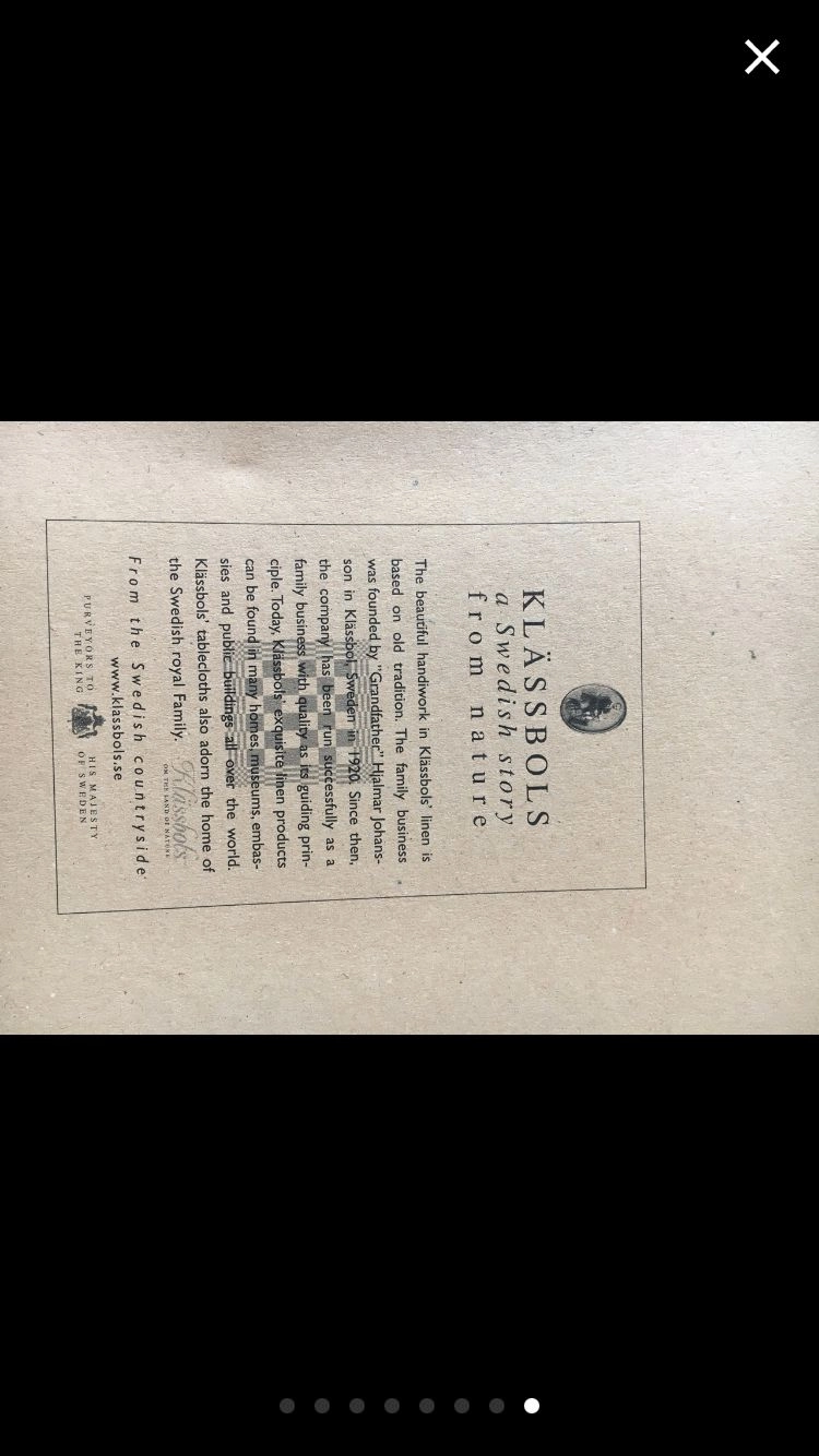 klassbols 새제품 테이블보 패브릭 스웨덴브랜드 이미지