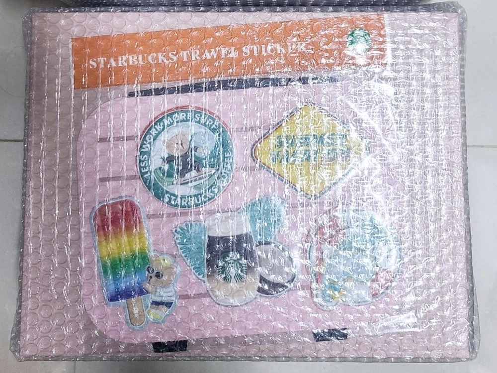 스타벅스 레디백 핑크 트래블스티커 세트 수집용 이미지
