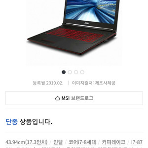 msi노트북 모델명MS-17C6