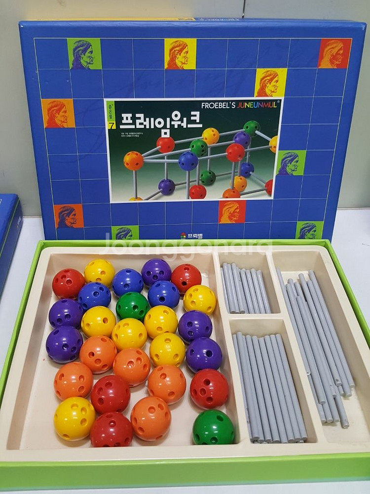 중고]프뢰벨 준은물4,7은물8,9,10가베 교구5종묶음--1