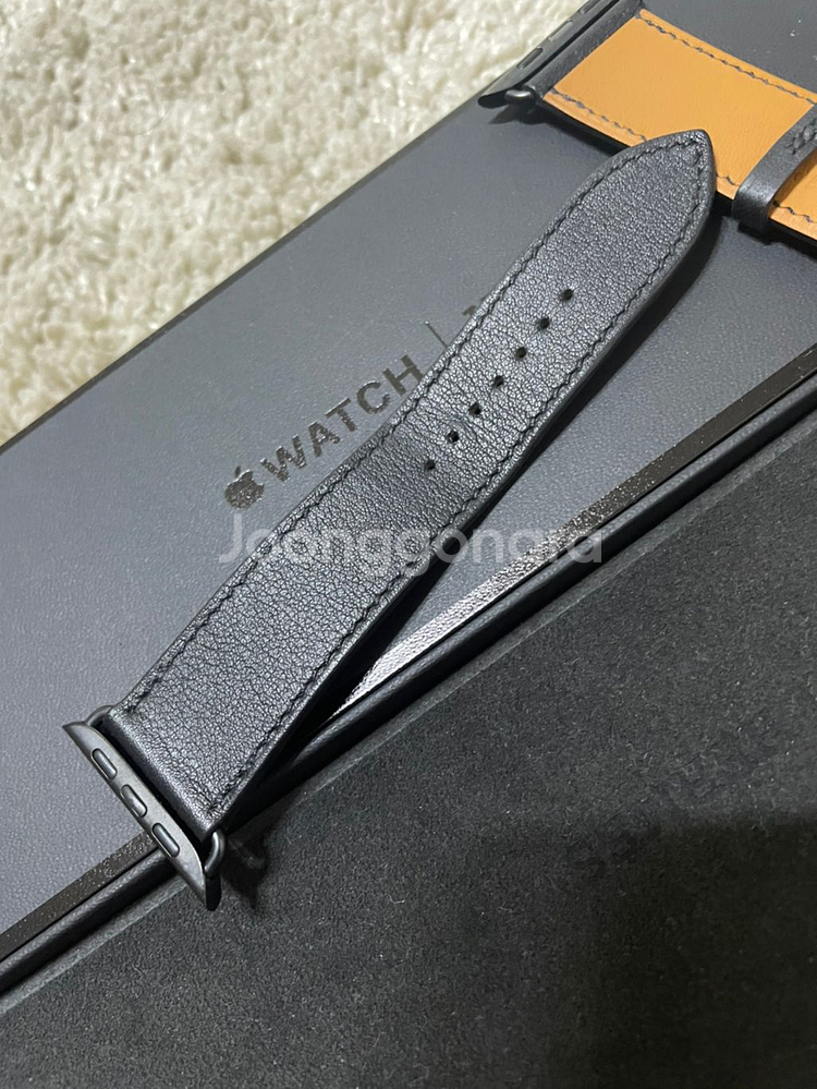 애플워치 에르메스정품 44mm 느와르 싱글투어 급처--5