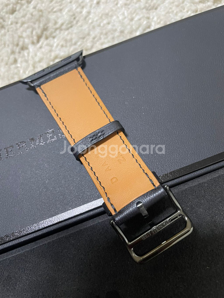애플워치 에르메스정품 44mm 느와르 싱글투어 급처--3