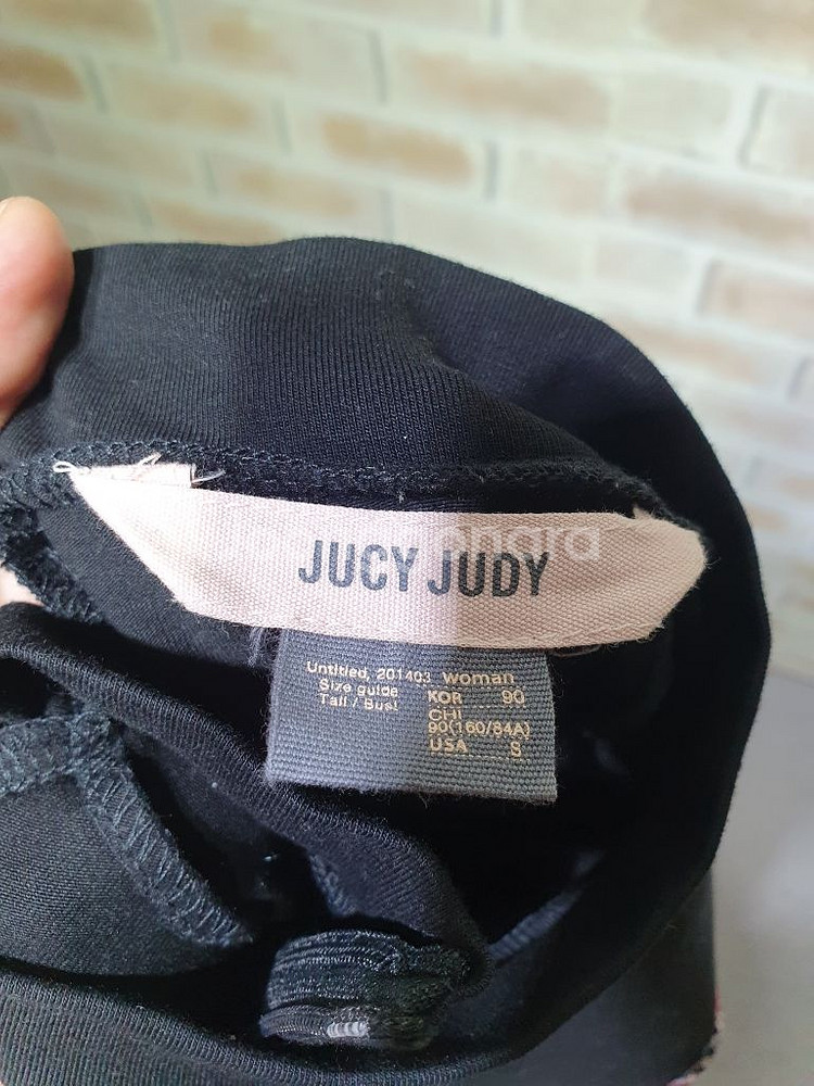 쥬시쥬디 정품 새것수준 체크 프릴 뷔스티에 원피스 55--4