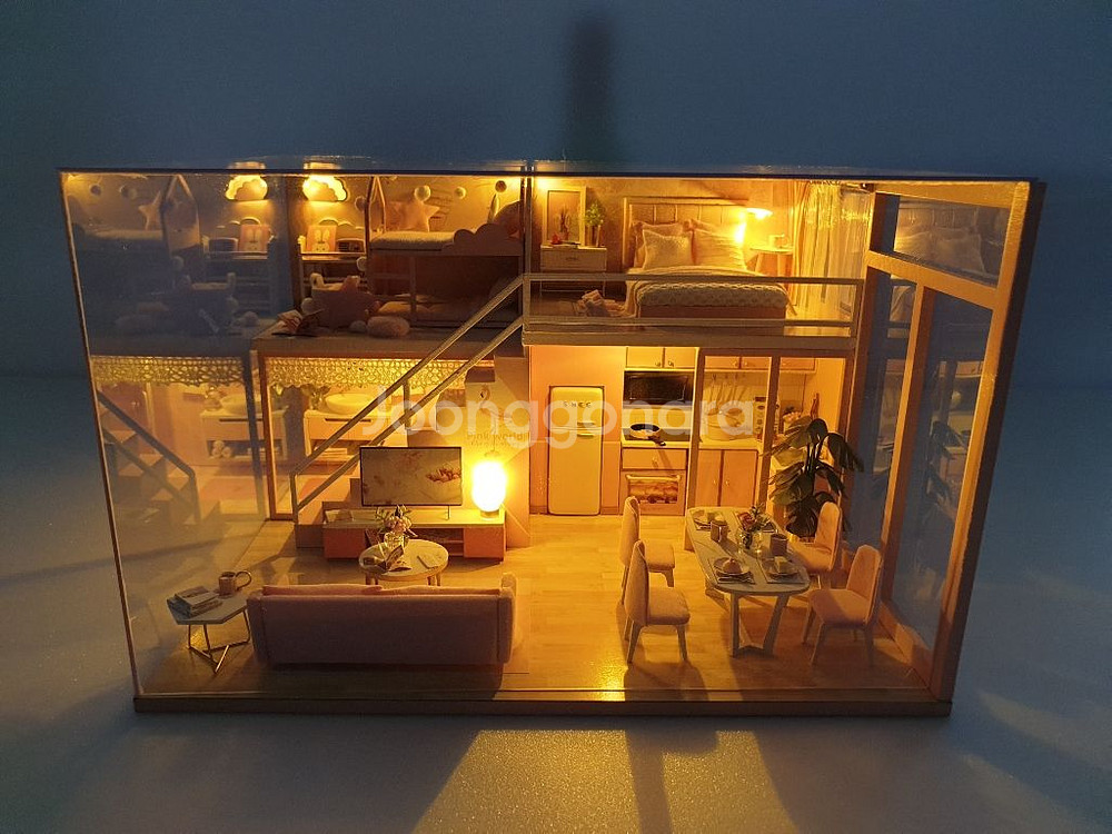 미니어처 하우스 완성품 -핑크 프린세스(모던핑크하우스)--7