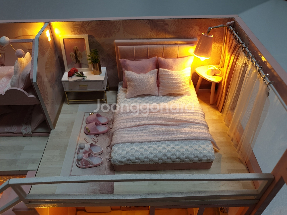 미니어처 하우스 완성품 -핑크 프린세스(모던핑크하우스)--5