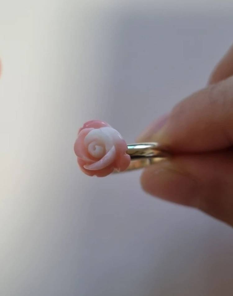 14k 장미산호반지--1