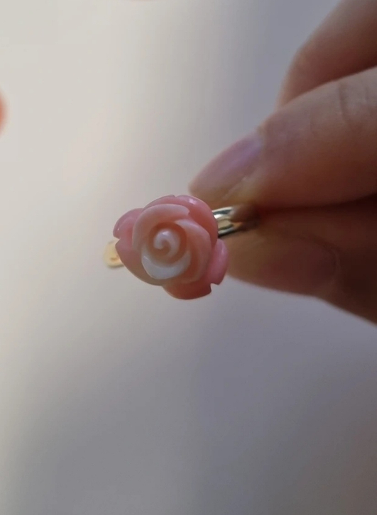 14k 장미산호반지--2