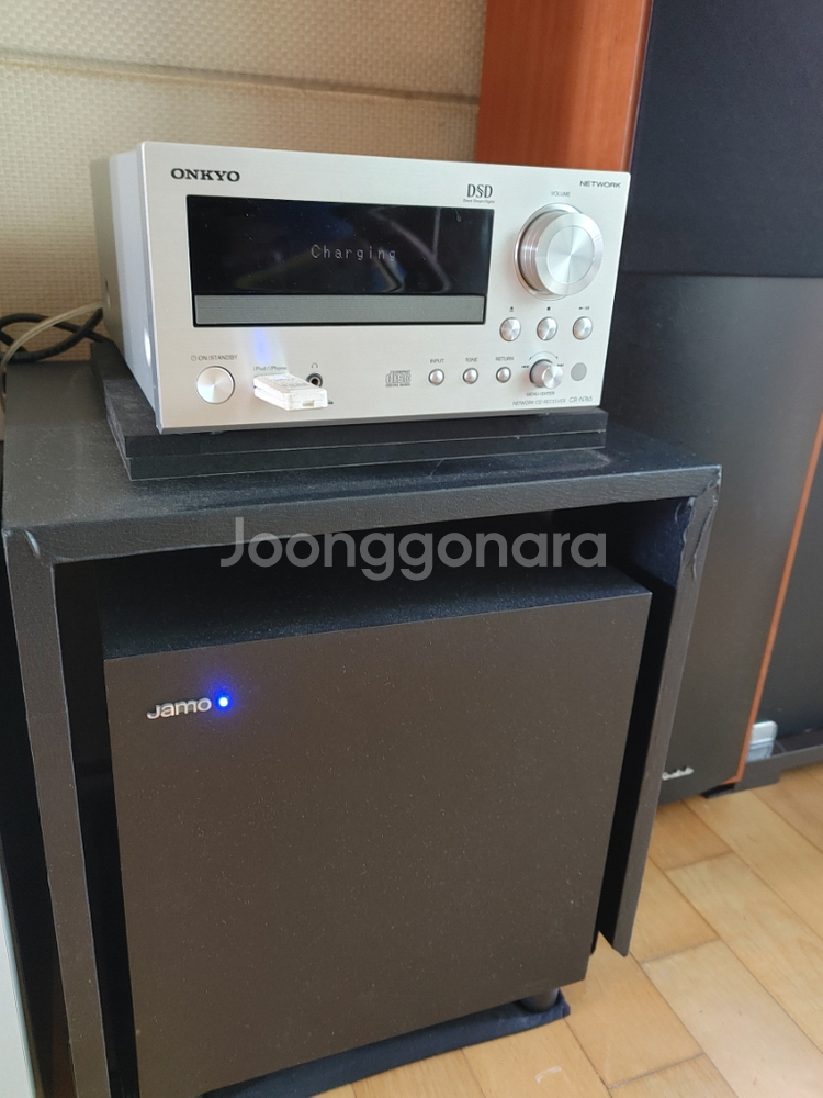 온쿄cr-n765+톨보이스피커+서브우퍼+CD200장--1