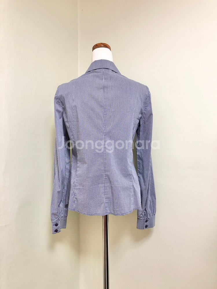 SOUP 러플 장식 잔체크 블라우스 55/새거수준--1