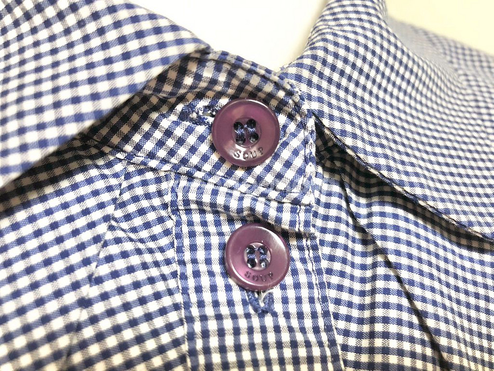 SOUP 러플 장식 잔체크 블라우스 55/새거수준--3