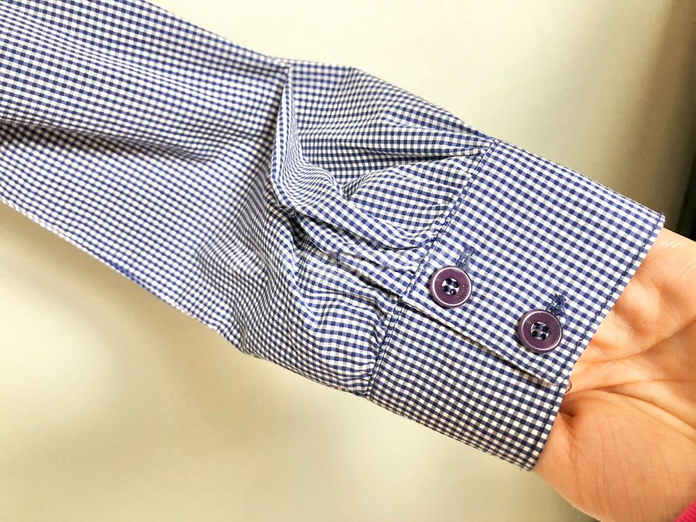 SOUP 러플 장식 잔체크 블라우스 55/새거수준--4