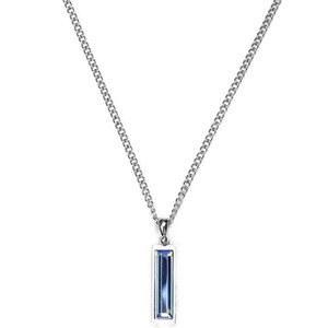 M Blue Stone Square Necklace