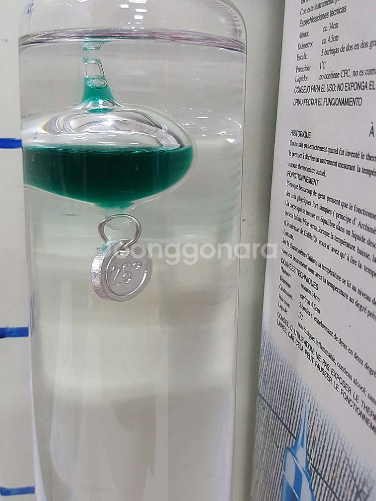 새상품]갈릴레오 갈릴레이 온도계 5구 34cm--3
