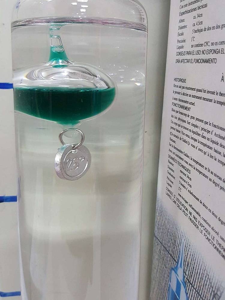 새상품]갈릴레오 갈릴레이 온도계 5구 34cm--3