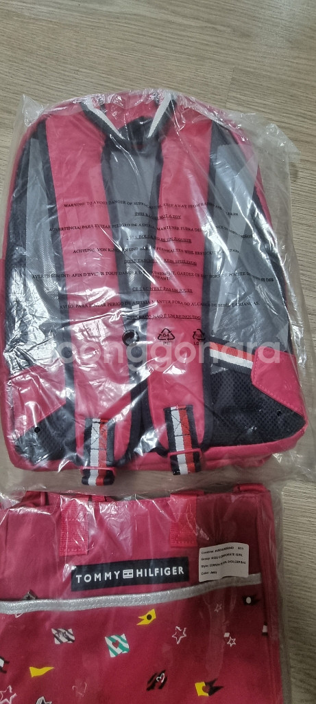 타미 힐피거 책가방set보조가방 인형포함 새제품--1