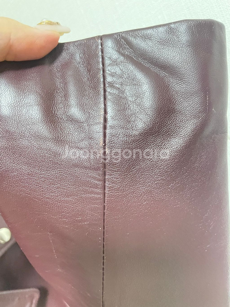 씨씨콜렉트 양가죽 가죽자켓 라이더자켓 와인브라운--3