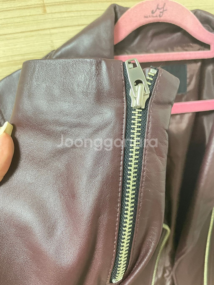 씨씨콜렉트 양가죽 가죽자켓 라이더자켓 와인브라운--2