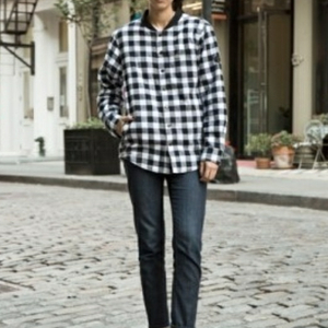 슬림100/캉골 남성 셔츠자켓 셔켓Gingham n59