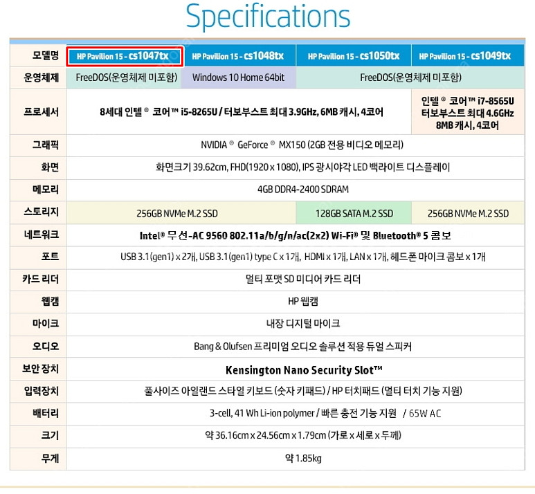 hp노트북 파빌리온--5