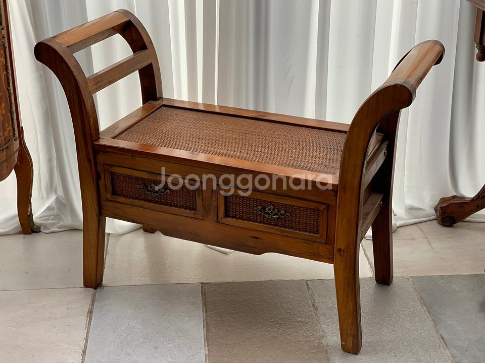 엔틱수납벤치의자,빈티지원목벤치,까페의자--1