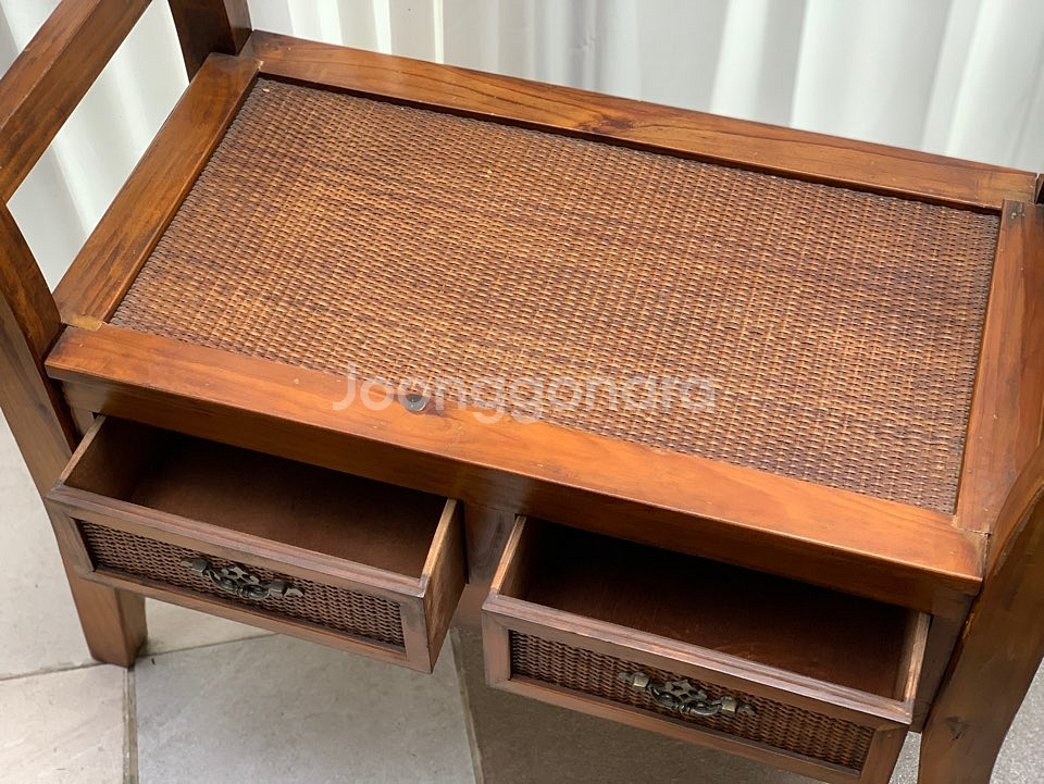 엔틱수납벤치의자,빈티지원목벤치,까페의자--6