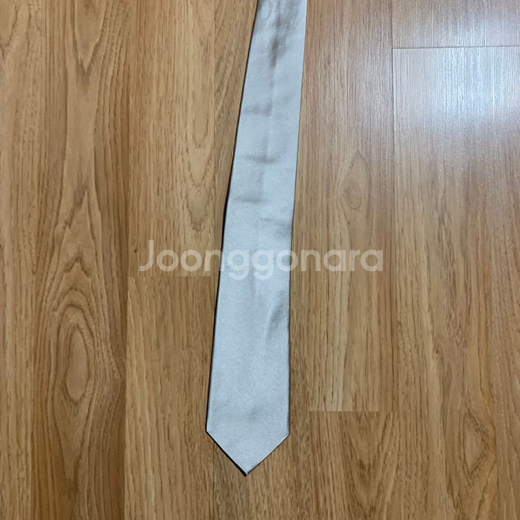 메멘토모리 웨딩 이태리 사틴 그레이 솔리드 실크 넥타이--1