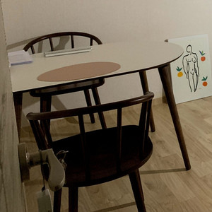 반타원 테이블 식탁 1200 / 원목 의자