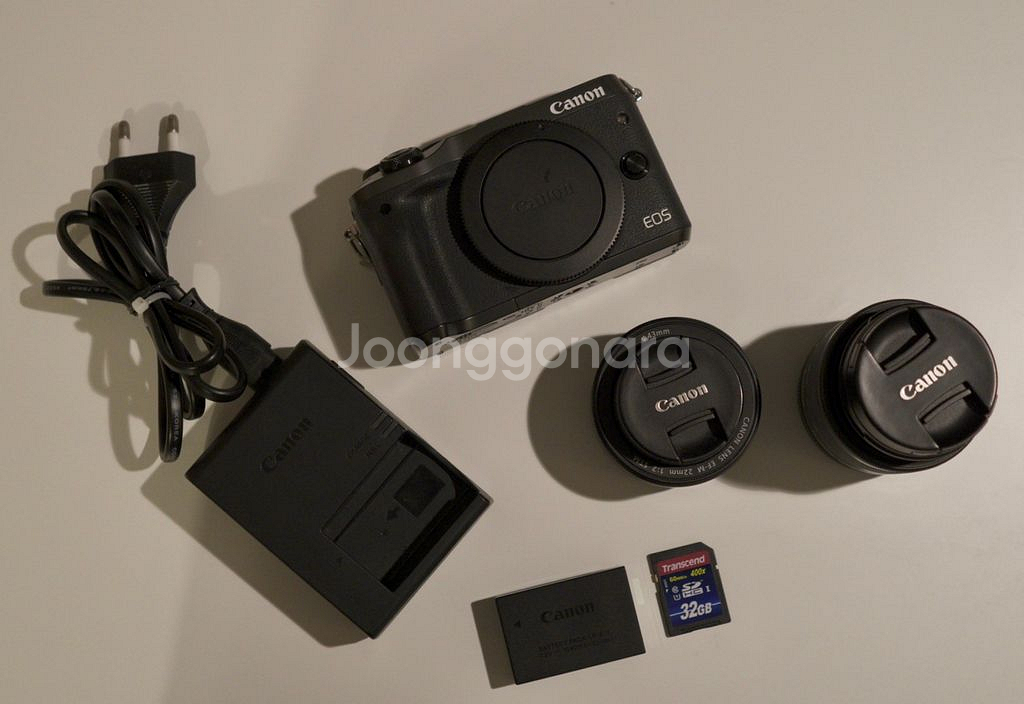 캐논 Canon m6 바디+ 렌즈 2개+ 구성품--0