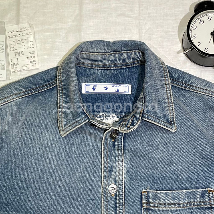 백화점 21FW [L] 오프화이트 데님 셔츠--4