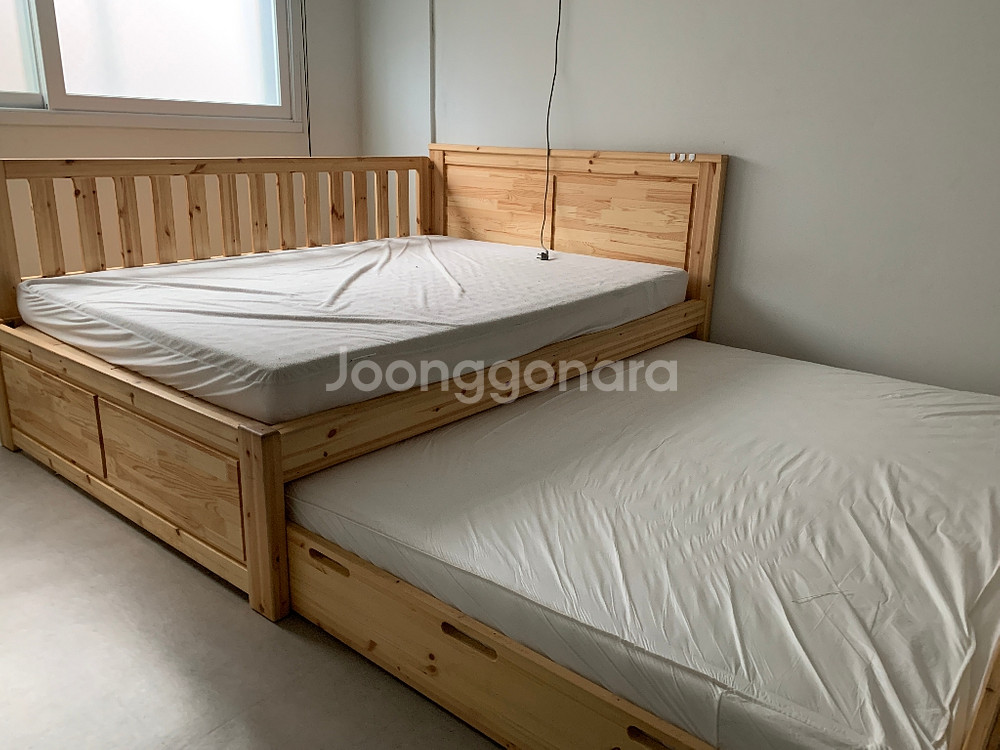 원목 퀸+퀸 슬라이딩 침대(서울 운포)--2