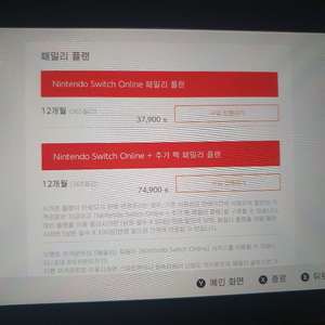 닌텐도 스위치 온라인 패밀리 플랜 12개월 추가팩O