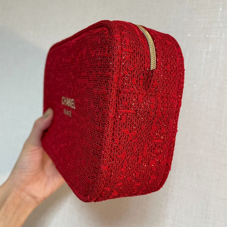 샤넬 CHANEL 레드펄 코스메틱 파우치 한정 새상품 이미지