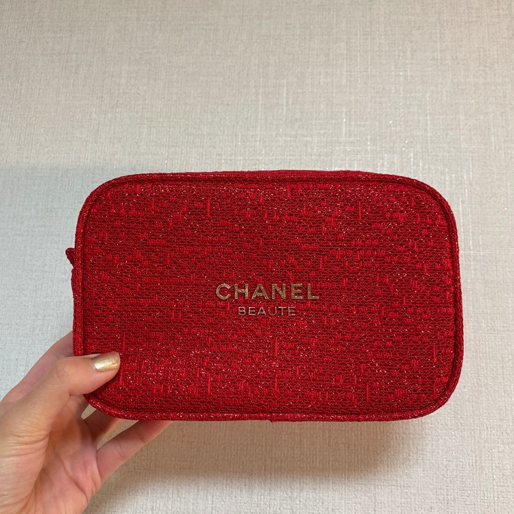 샤넬 CHANEL 레드펄 코스메틱 파우치 한정 새상품 이미지
