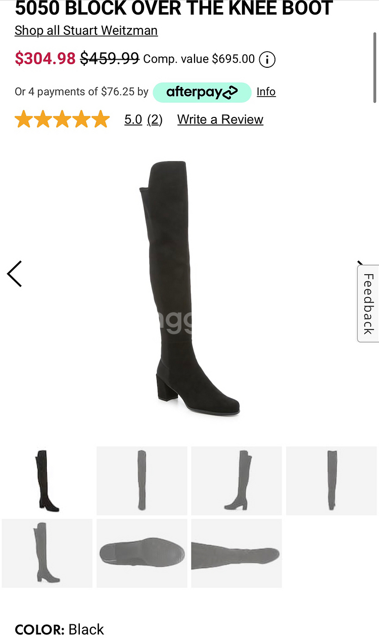 스튜어트와이츠먼 부츠 5050 오버더니 사이즈34--3