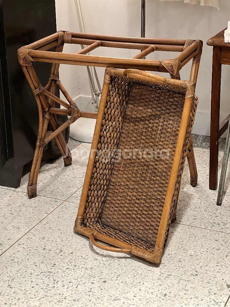 레트로등나무트레이선반,빈티지가구,등가구--6