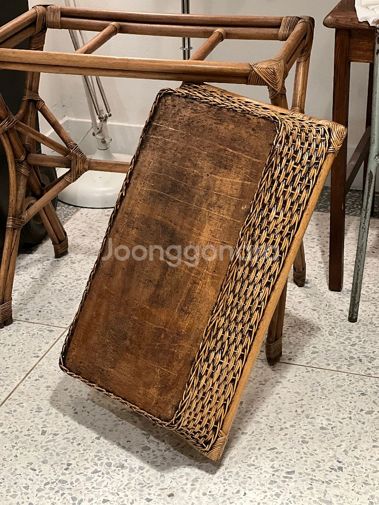 레트로등나무트레이선반,빈티지가구,등가구--7