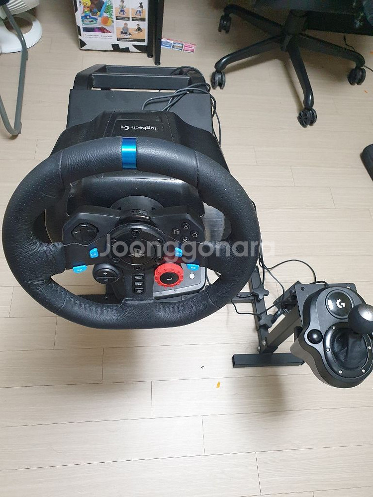 (PS4)로지텍 G29 레이싱휠+쉬프터SET +거치대--2