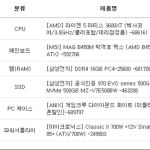 rtx3070 게이밍컴퓨터 세트