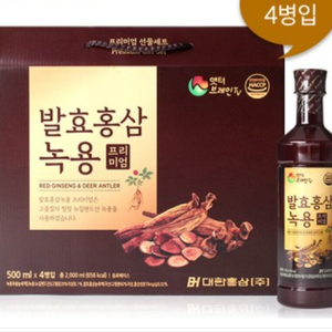 대한홍삼 발효홍삼 녹용 프리미엄 500ml * 4병