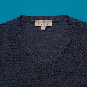 까날리 와플 패턴 니트 애쉬네이비 스웨터 canali