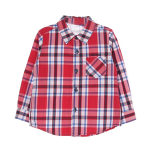 [코너마켓][100][트윈키즈]TWINKIDS 남아 체크무늬 키즈 레드 셔츠
