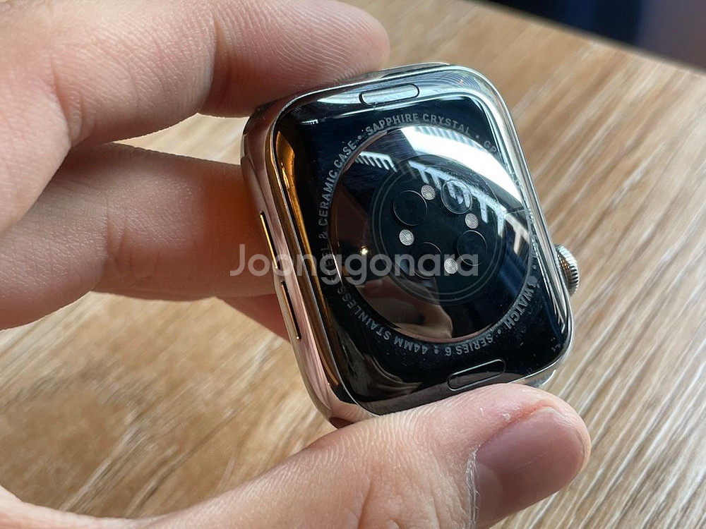 애플워치6 44mm 스테인리스 셀룰러(정품밴드)--4