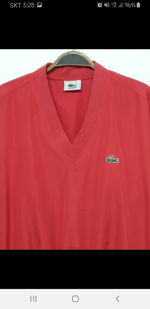 100) 라코스테 웜업 츄리닝 빨강 브이넥 땀복 중고나라 안심되는