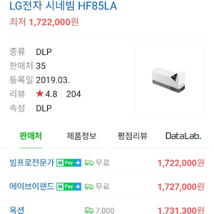 LG전자 시네빔 HF85LA 미개봉