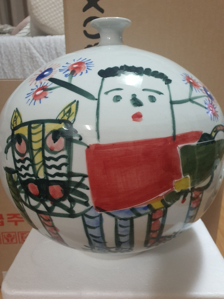 급처 걸레스님 중광 고창률 스님 그림 도자기 4점 이미지