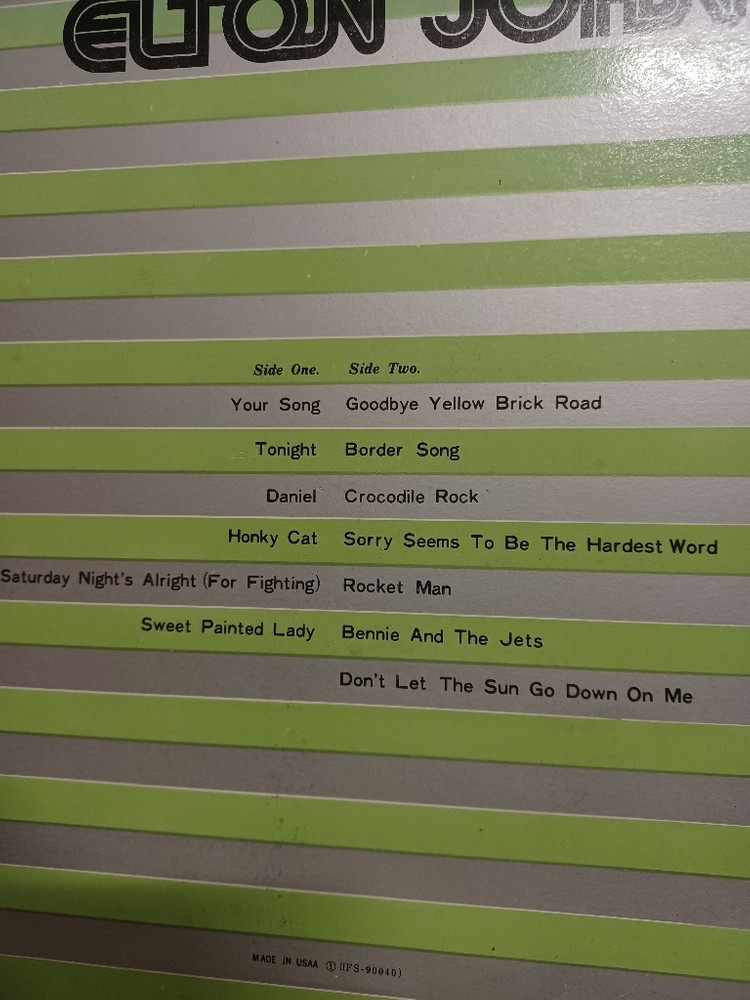 ELTON JOHN 미국 원판 LP 이미지