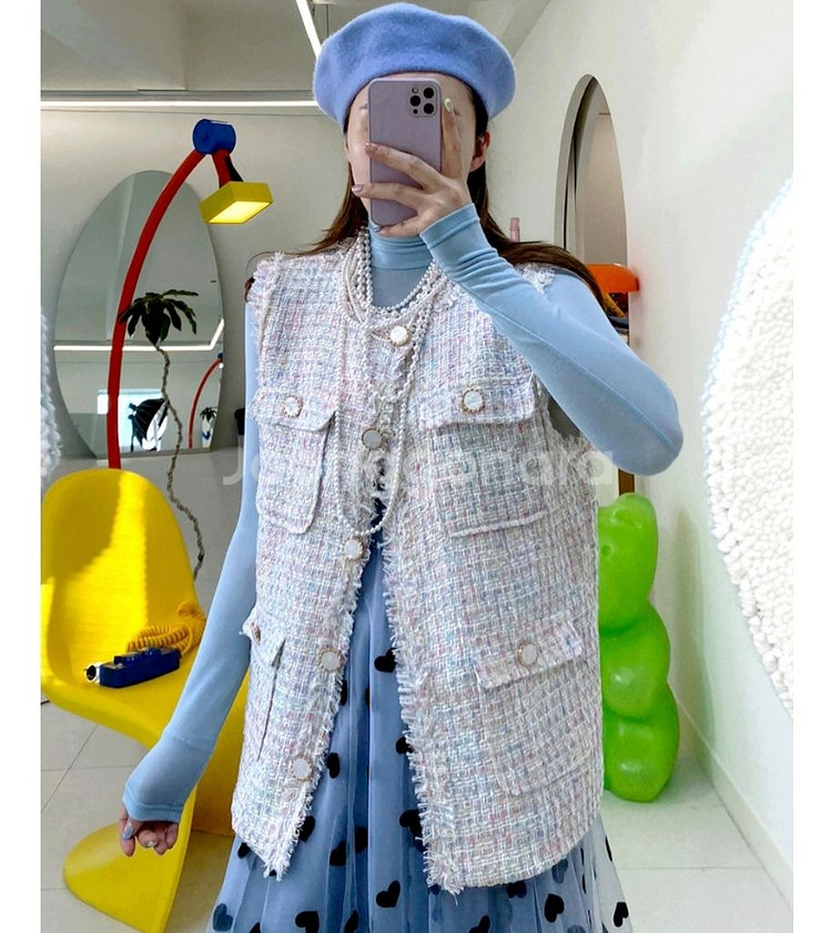 레이디레이디 트위드 조끼 (새상품)--4